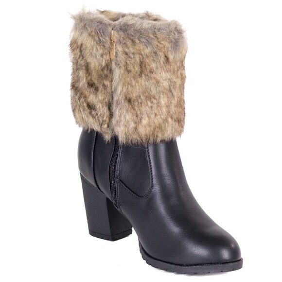 Women's Ankle Booties, 10" Faux Fur Lined Short Boots, SB-2003 - Picture 3 of 4